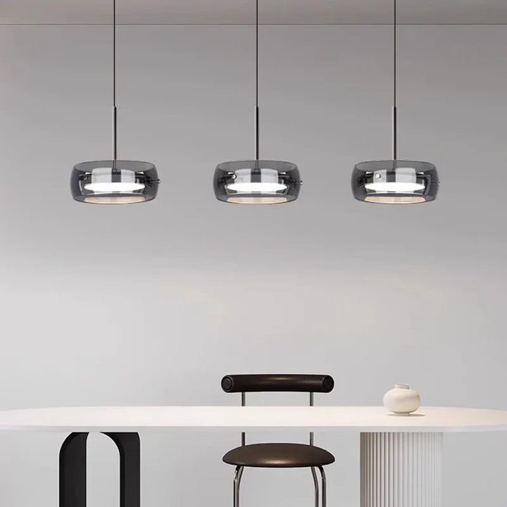 AureliaLinea: Moderna lampada a sospensione LED rotonda con dimmeraggio continuo e controllo della temperatura di colore – per soggiorno e cucina