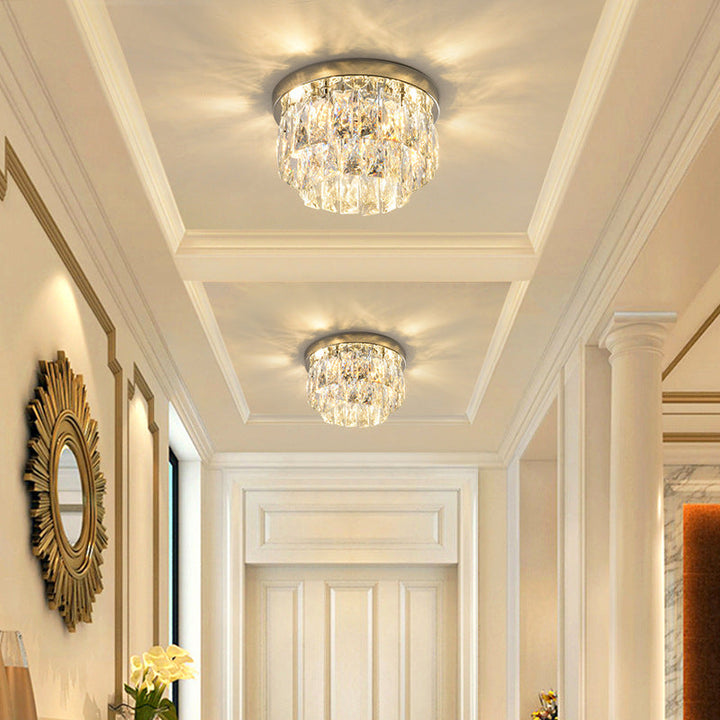 Aurestia: Lampada da soffitto LED di lusso in metallo e cristallo – per soggiorno e camera da letto
