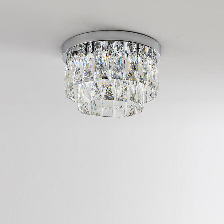 Aurestia: Lampada da soffitto LED di lusso in metallo e cristallo – per soggiorno e camera da letto