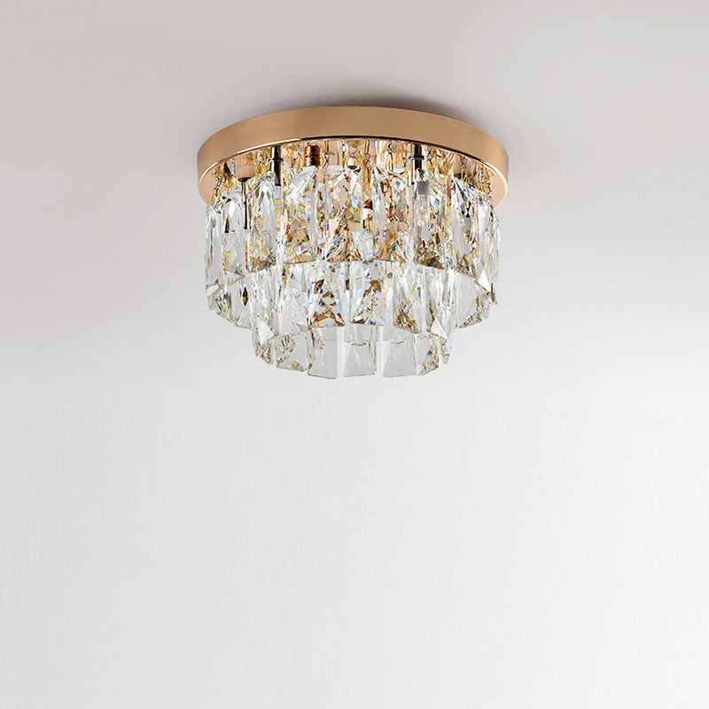 Aurestia: Lampada da soffitto LED di lusso in metallo e cristallo – per soggiorno e camera da letto