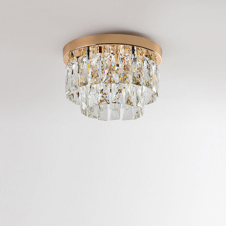 Aurestia: Lampada da soffitto LED di lusso in metallo e cristallo – per soggiorno e camera da letto