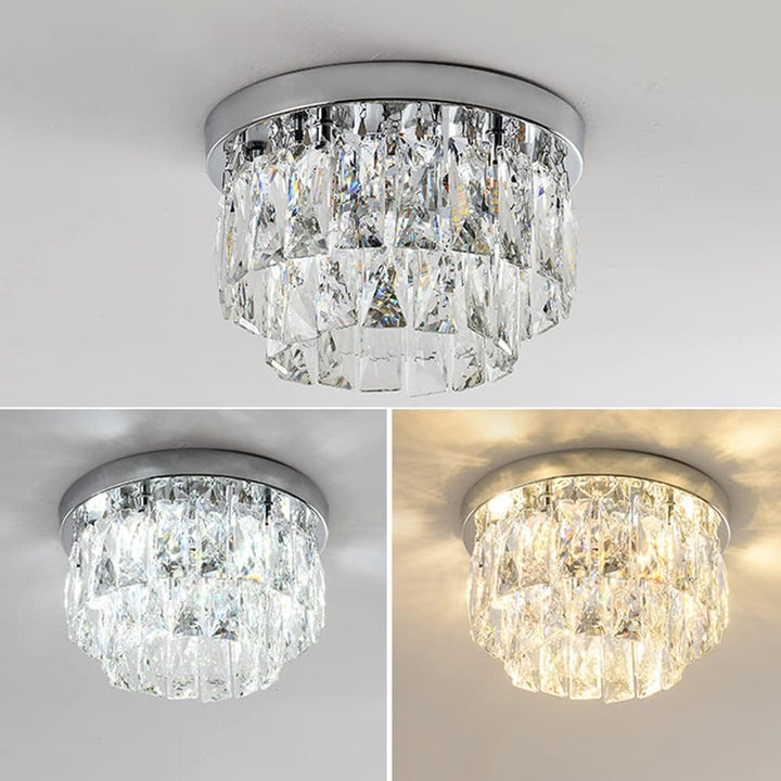 Aurestia: Lampada da soffitto LED di lusso in metallo e cristallo – per soggiorno e camera da letto