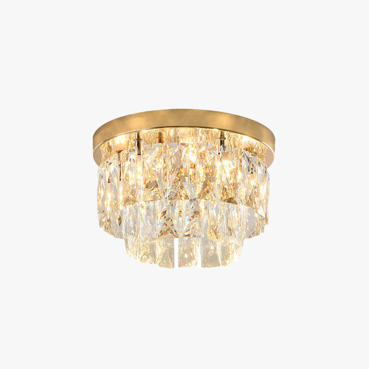 Aurestia: Lampada da soffitto LED di lusso in metallo e cristallo – per soggiorno e camera da letto