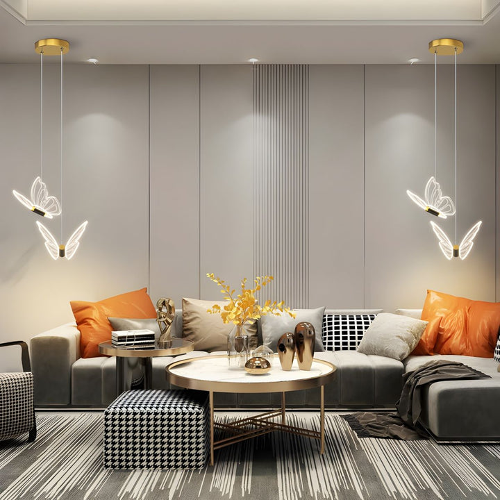 AuriFlair: Lampada a sospensione a forma di farfalla – Design elegante per soggiorno e cameretta