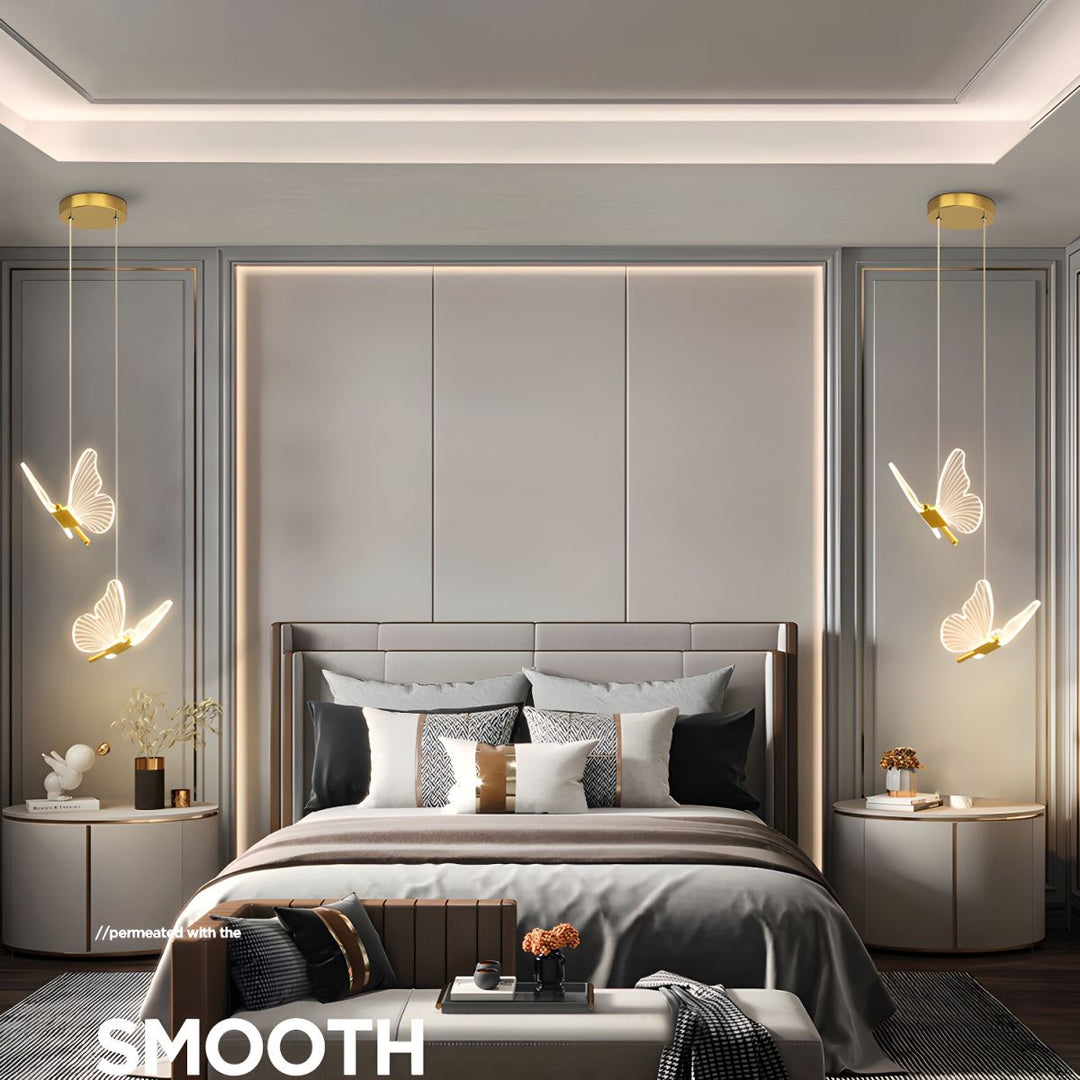 AuriFlair: Lampada a sospensione a forma di farfalla – Design elegante per soggiorno e cameretta