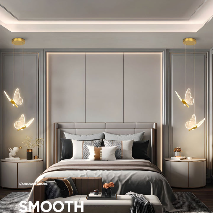AuriFlair: Lampada a sospensione a forma di farfalla – Design elegante per soggiorno e cameretta