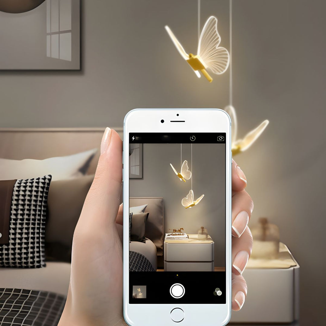 AuriFlair: Lampada a sospensione a forma di farfalla – Design elegante per soggiorno e cameretta