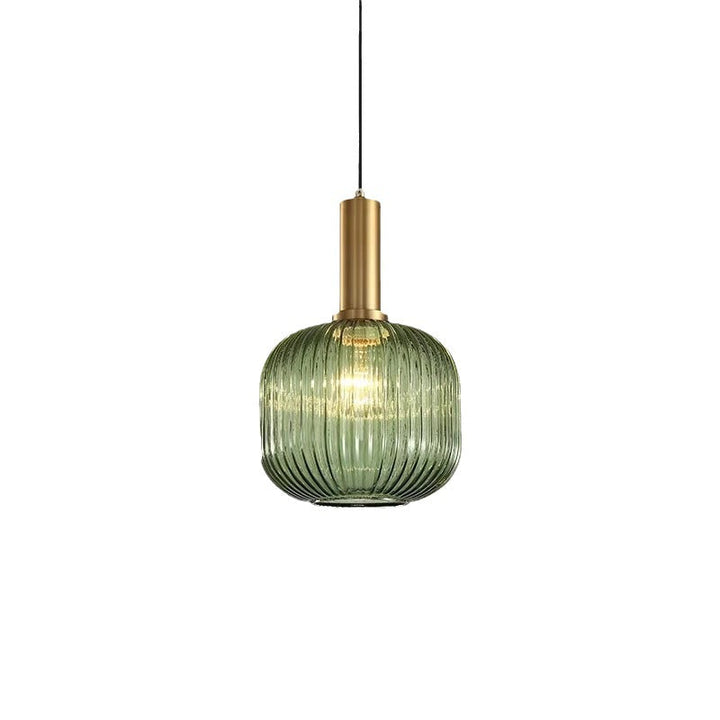 AuriGlas: Lampada a sospensione in vetro design vintage – Elegante lampada a sospensione con dettagli in ottone