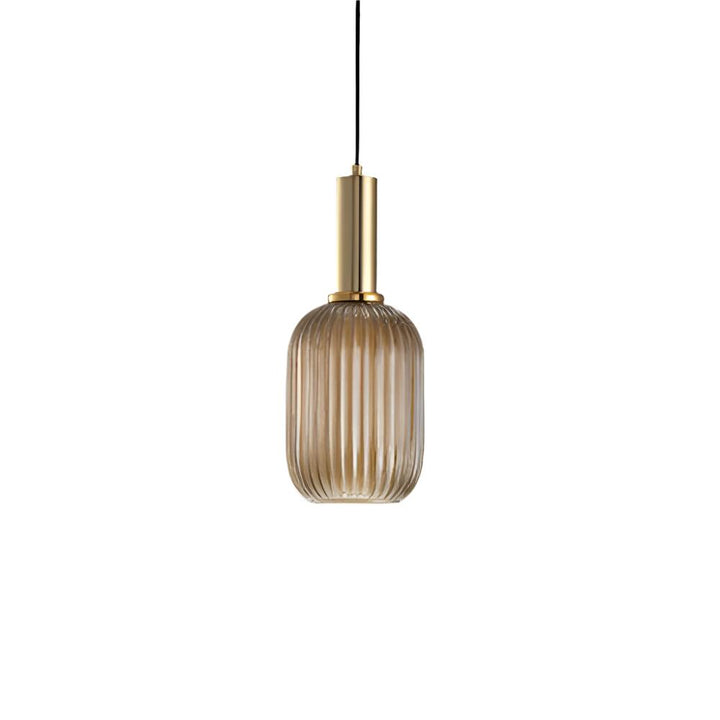 AuriGlas: Lampada a sospensione in vetro design vintage – Elegante lampada a sospensione con dettagli in ottone