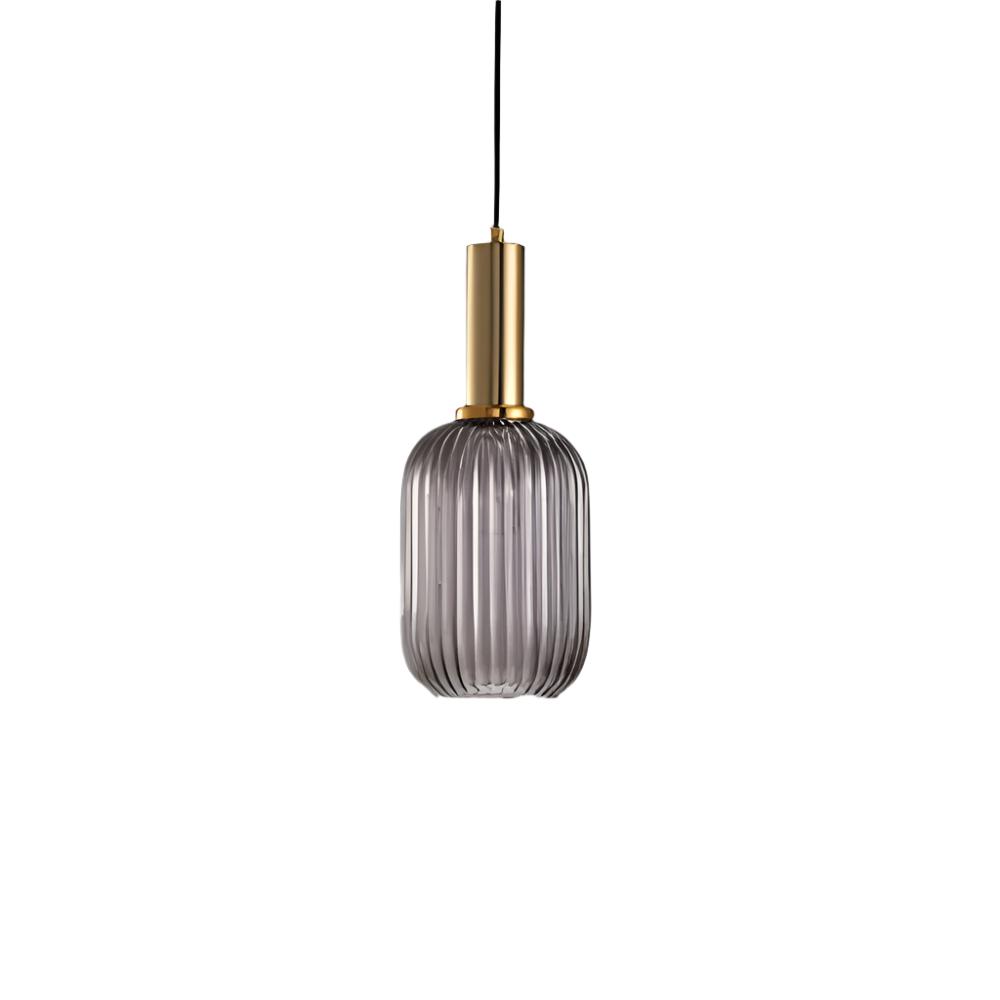 AuriGlas: Lampada a sospensione in vetro design vintage – Elegante lampada a sospensione con dettagli in ottone