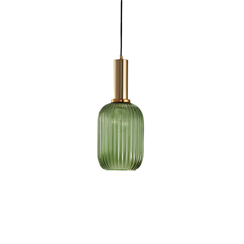 AuriGlas: Lampada a sospensione in vetro design vintage – Elegante lampada a sospensione con dettagli in ottone