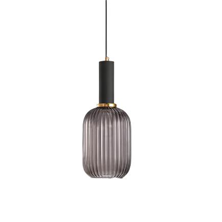 AuriGlas: Lampada a sospensione in vetro design vintage – Elegante lampada a sospensione con dettagli in ottone