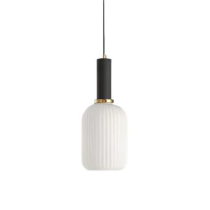 AuriGlas: Lampada a sospensione in vetro design vintage – Elegante lampada a sospensione con dettagli in ottone