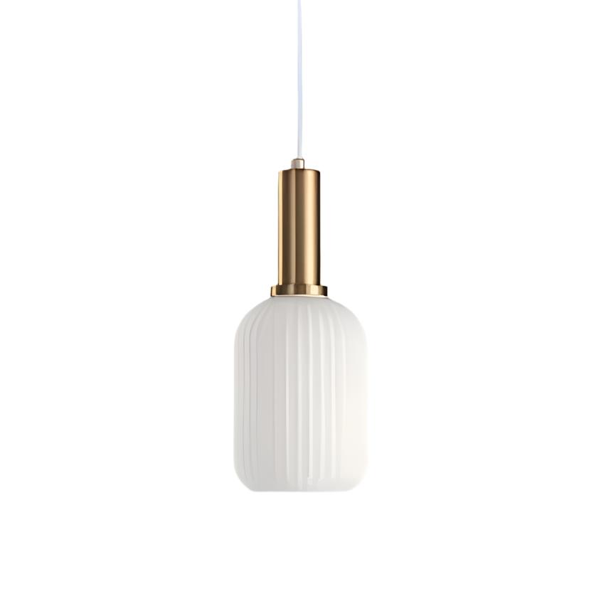AuriGlas: Lampada a sospensione in vetro design vintage – Elegante lampada a sospensione con dettagli in ottone