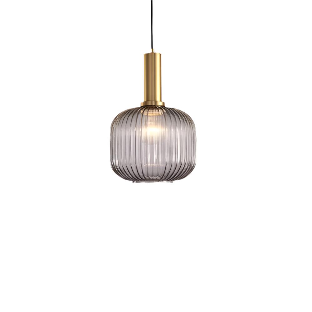 AuriGlas: Lampada a sospensione in vetro design vintage – Elegante lampada a sospensione con dettagli in ottone