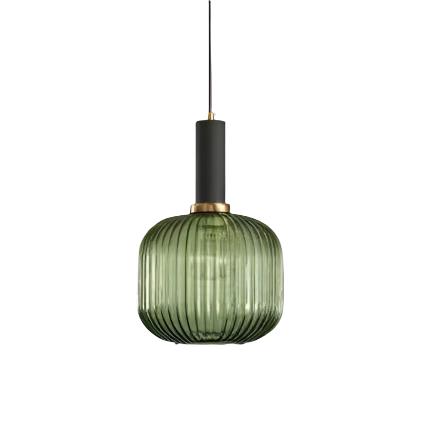 AuriGlas: Lampada a sospensione in vetro design vintage – Elegante lampada a sospensione con dettagli in ottone