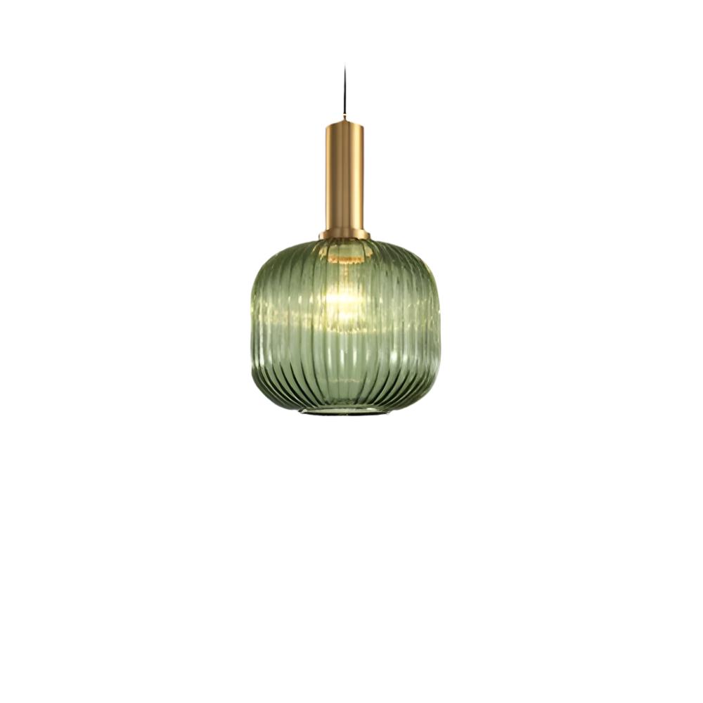 AuriGlas: Lampada a sospensione in vetro design vintage – Elegante lampada a sospensione con dettagli in ottone