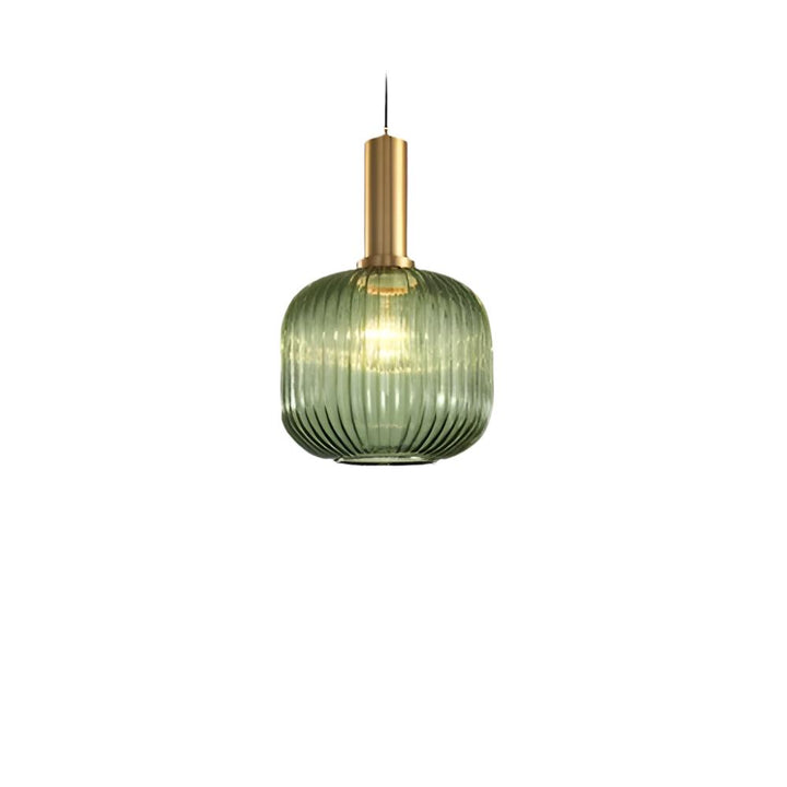 AuriGlas: Lampada a sospensione in vetro design vintage – Elegante lampada a sospensione con dettagli in ottone
