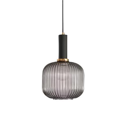 AuriGlas: Lampada a sospensione in vetro design vintage – Elegante lampada a sospensione con dettagli in ottone