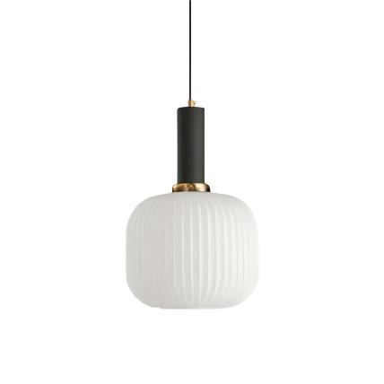 AuriGlas: Lampada a sospensione in vetro design vintage – Elegante lampada a sospensione con dettagli in ottone