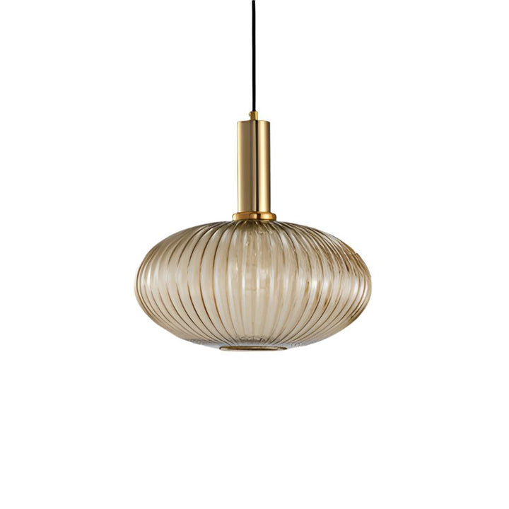 AuriGlas: Lampada a sospensione in vetro design vintage – Elegante lampada a sospensione con dettagli in ottone