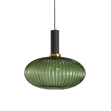 AuriGlas: Lampada a sospensione in vetro design vintage – Elegante lampada a sospensione con dettagli in ottone