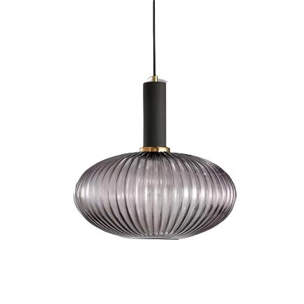 AuriGlas: Lampada a sospensione in vetro design vintage – Elegante lampada a sospensione con dettagli in ottone