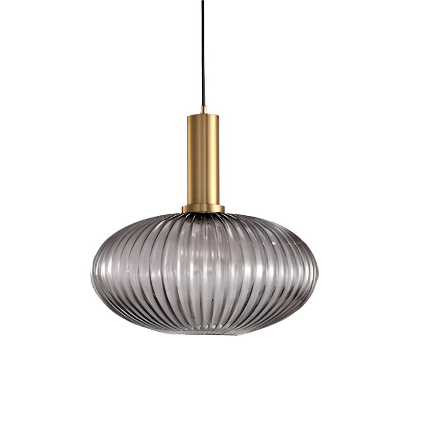 AuriGlas: Lampada a sospensione in vetro design vintage – Elegante lampada a sospensione con dettagli in ottone