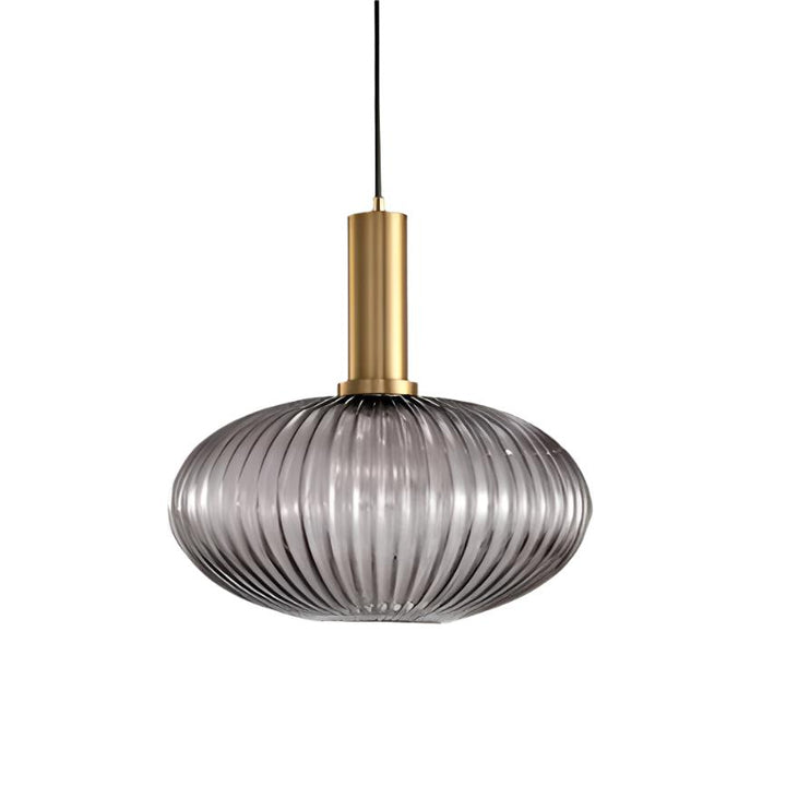 AuriGlas: Lampada a sospensione in vetro design vintage – Elegante lampada a sospensione con dettagli in ottone