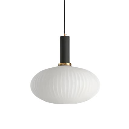 AuriGlas: Lampada a sospensione in vetro design vintage – Elegante lampada a sospensione con dettagli in ottone