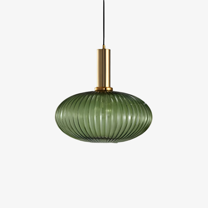 AuriGlas: Lampada a sospensione in vetro design vintage – Elegante lampada a sospensione con dettagli in ottone