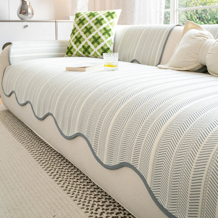 Copertura per Divano Aurivelle a Zigzag con Bordo Scallop