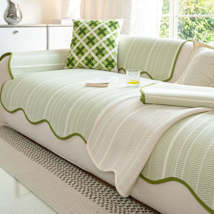 Copertura per Divano Aurivelle a Zigzag con Bordo Scallop