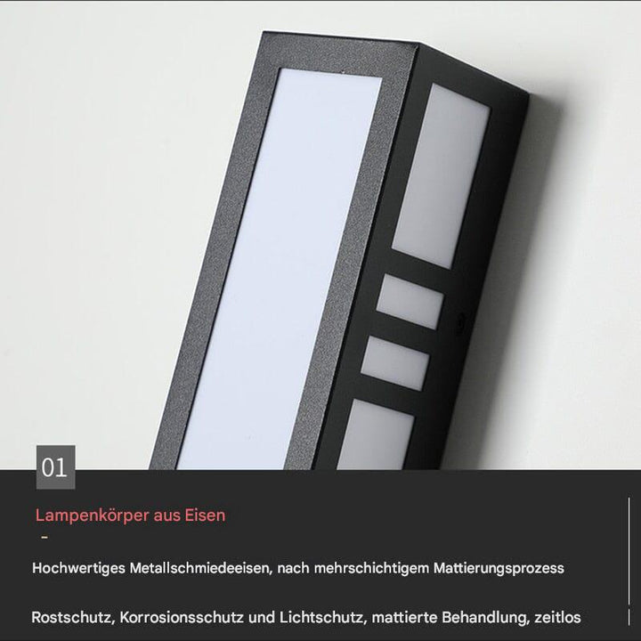 AuroBeam: Moderna lampada da parete LED per esterni – Elegante e resistente alle intemperie per l&