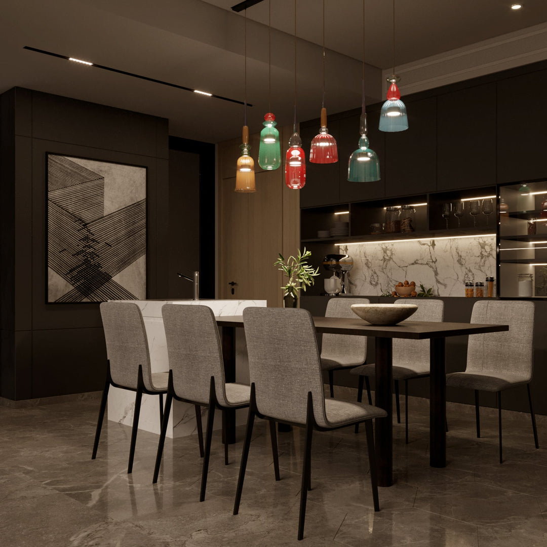 AuroCambell: Elegante Lampada a Sospensione LED con Paralume in Vetro Colorato – ideale per Sala da Pranzo e Soggiorno