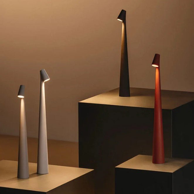 AuroLicht: Lampada da tavolo LED senza fili ricaricabile – lampada a batteria dimmerabile per interni ed esterni