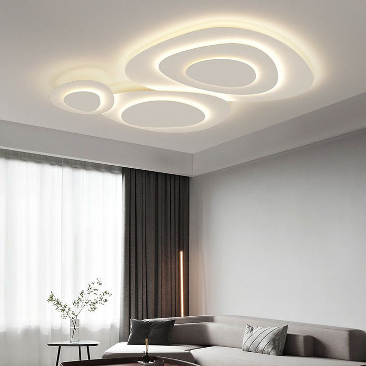 AuroLine: Lampada da soffitto LED moderna – Lampada in metallo con funzione dimmer per camera da letto, sala da pranzo e soggiorno