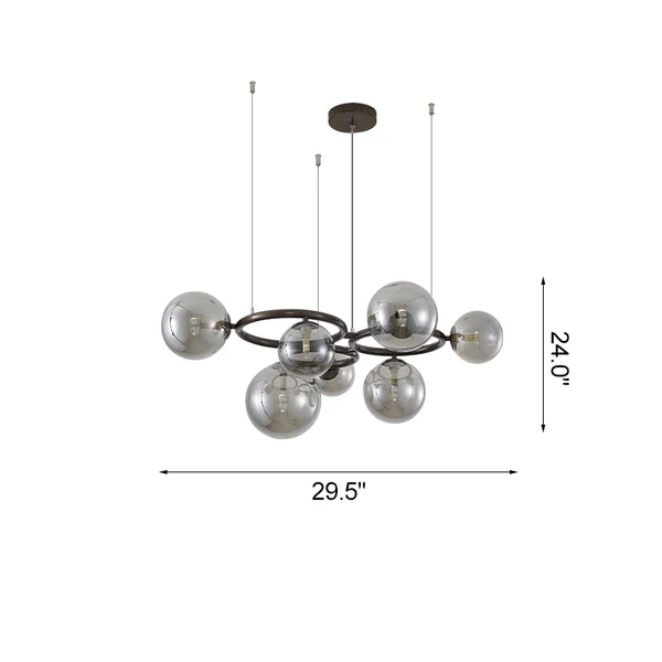 AuroLyn: Lampadario LED moderno – Lampadario a anello dimmerabile per sala da pranzo e soggiorno