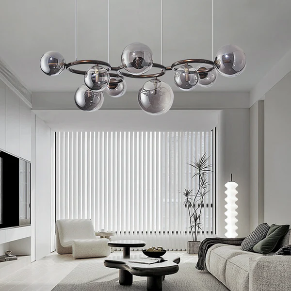 AuroLyn: Lampadario LED moderno – Lampadario a anello dimmerabile per sala da pranzo e soggiorno
