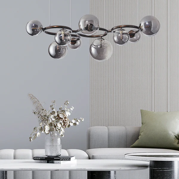 AuroLyn: Lampadario LED moderno – Lampadario a anello dimmerabile per sala da pranzo e soggiorno