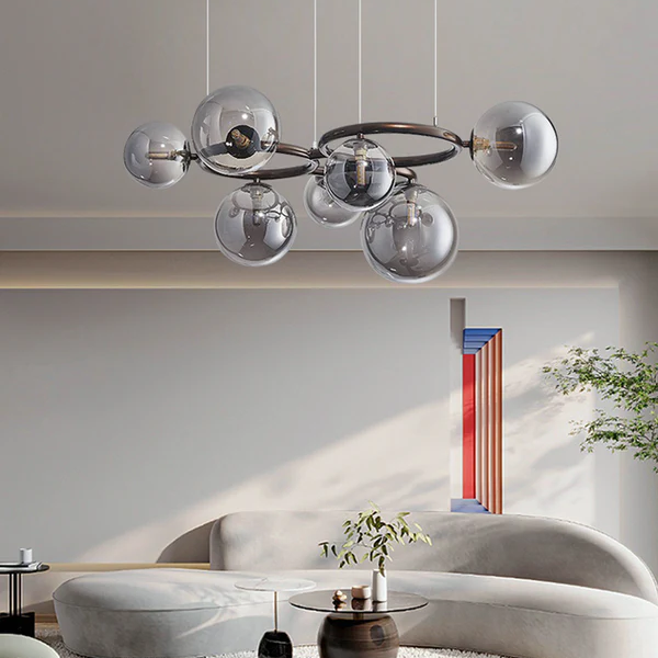 AuroLyn: Lampadario LED moderno – Lampadario a anello dimmerabile per sala da pranzo e soggiorno