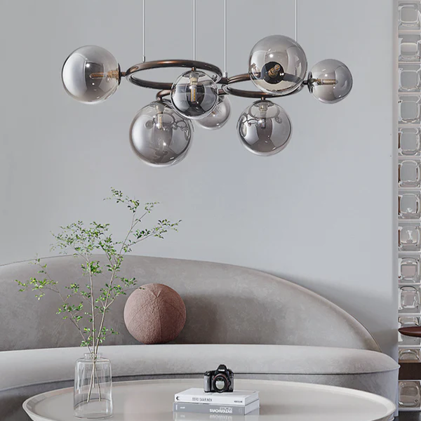 AuroLyn: Lampadario LED moderno – Lampadario a anello dimmerabile per sala da pranzo e soggiorno