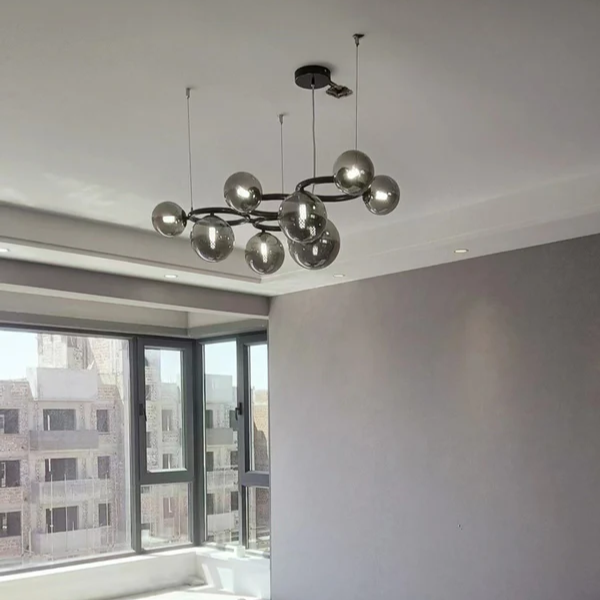 AuroLyn: Lampadario LED moderno – Lampadario a anello dimmerabile per sala da pranzo e soggiorno