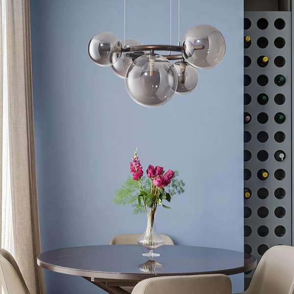 AuroLyn: Lampadario LED moderno – Lampadario a anello dimmerabile per sala da pranzo e soggiorno