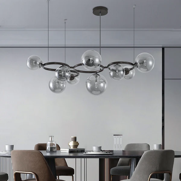 AuroLyn: Lampadario LED moderno – Lampadario a anello dimmerabile per sala da pranzo e soggiorno