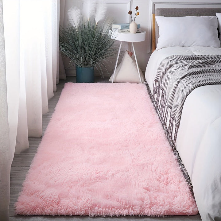 AuroValea: Tappeto rettangolare moderno, morbido, con motivo rosa – versatile per yoga, campeggio e interni.