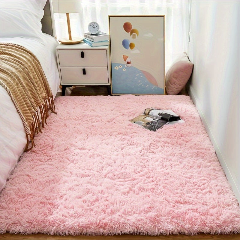 AuroValea: Tappeto rettangolare moderno, morbido, con motivo rosa – versatile per yoga, campeggio e interni.