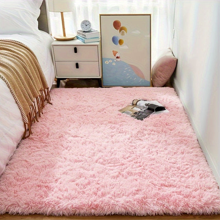AuroValea: Tappeto rettangolare moderno, morbido, con motivo rosa – versatile per yoga, campeggio e interni.