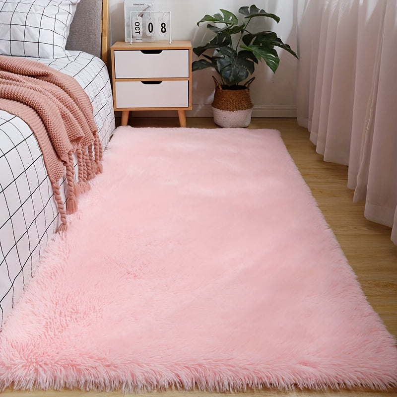 AuroValea: Tappeto rettangolare moderno, morbido, con motivo rosa – versatile per yoga, campeggio e interni.