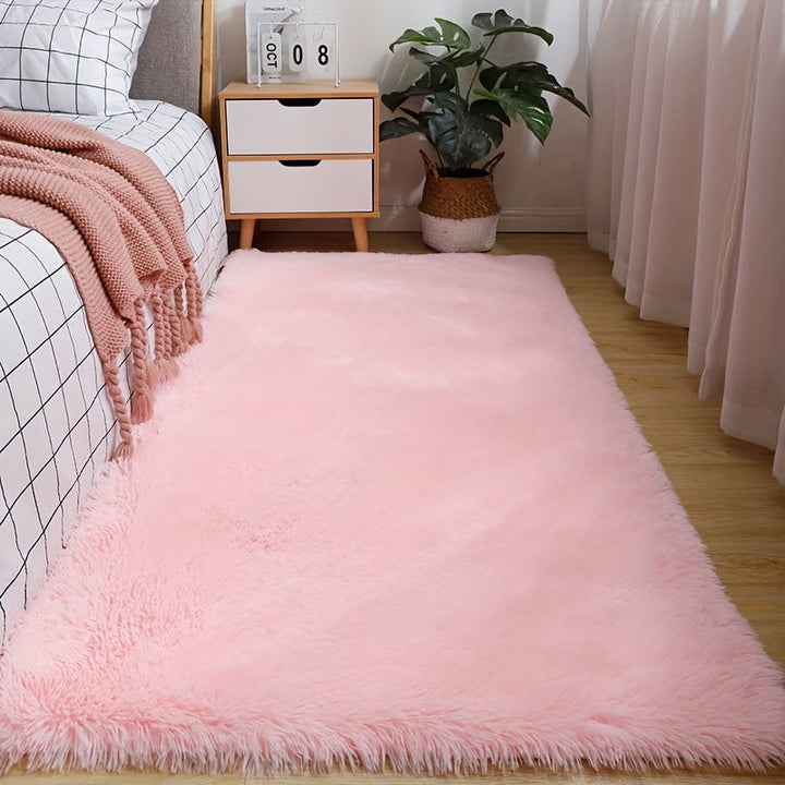 AuroValea: Tappeto rettangolare moderno, morbido, con motivo rosa – versatile per yoga, campeggio e interni.